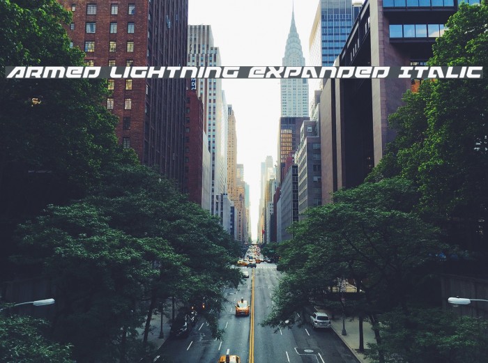 Armed Lightning Expanded Italic Schriftart examples