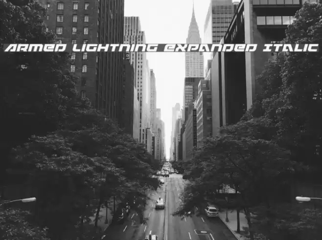 Armed Lightning Expanded Italic Font examples