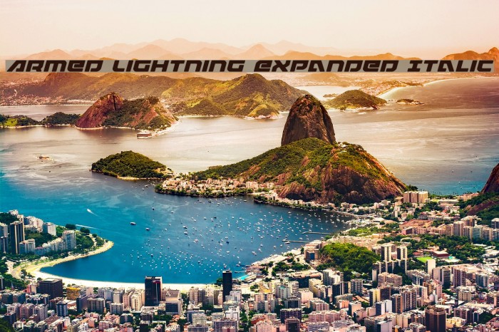 Armed Lightning Expanded Italic Schriftart examples