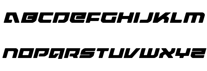 Armed Lightning Expanded Italic Schriftart Kleinbuchstaben