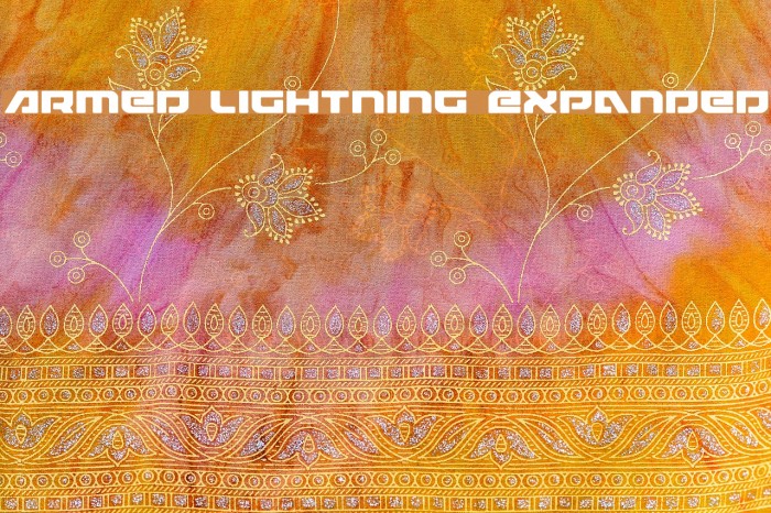 Armed Lightning Expanded Font examples