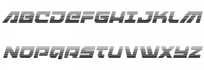 Armed Lightning Gradient Italic Schriftart Groß