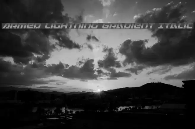 Armed Lightning Gradient Italic Font examples