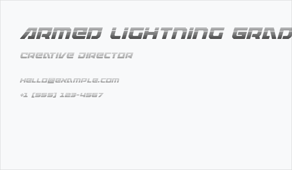 Armed Lightning Gradient Italic Business Card