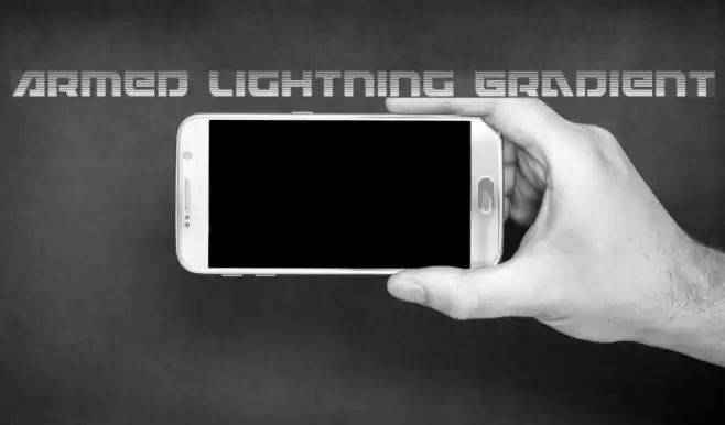 Armed Lightning Gradient Font examples