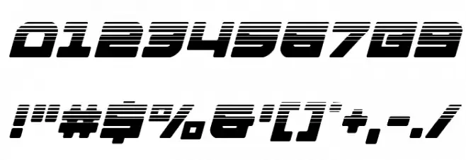 Armed Lightning Halftone Italic Font OTHER CHARS