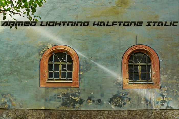 Armed Lightning Halftone Italic Example 1