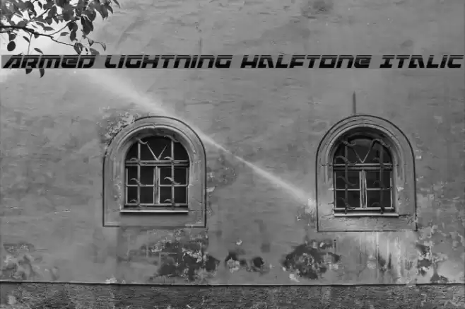 Armed Lightning Halftone Italic Font examples