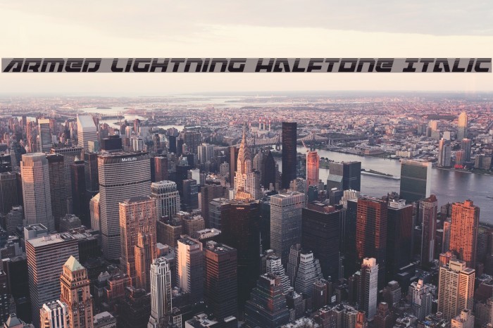 Armed Lightning Halftone Italic Example 2
