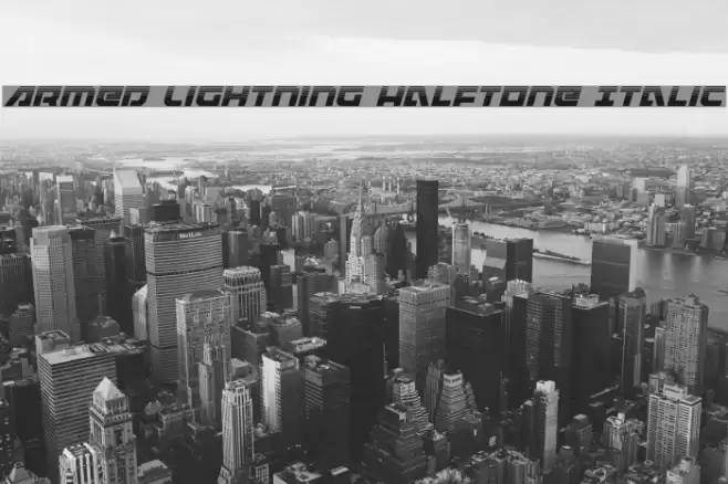 Armed Lightning Halftone Italic Font examples