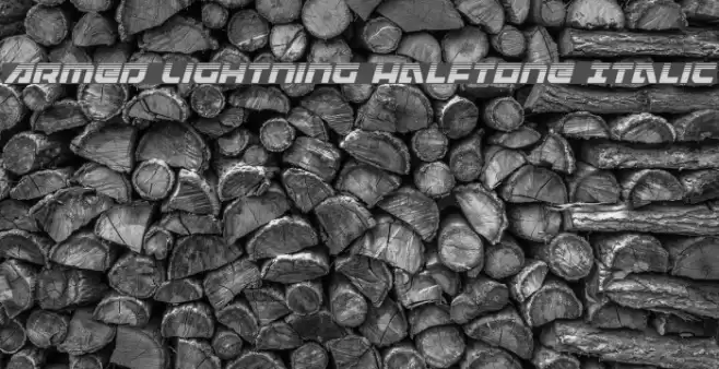Armed Lightning Halftone Italic Font examples