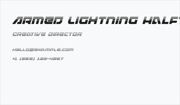 Armed Lightning Halftone Italic Business Card