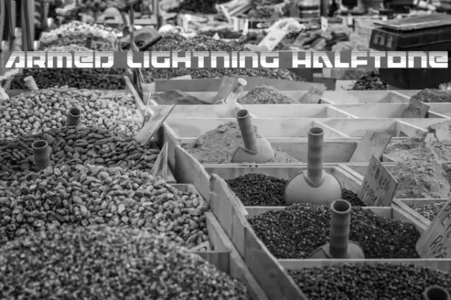 Armed Lightning Halftone Font examples