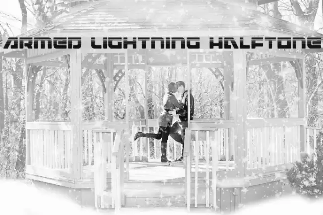 Armed Lightning Halftone Font examples