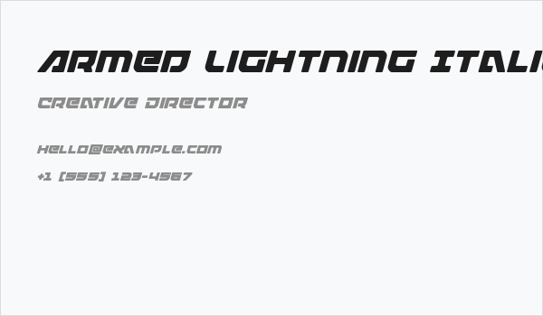 Armed Lightning Italic Business Card