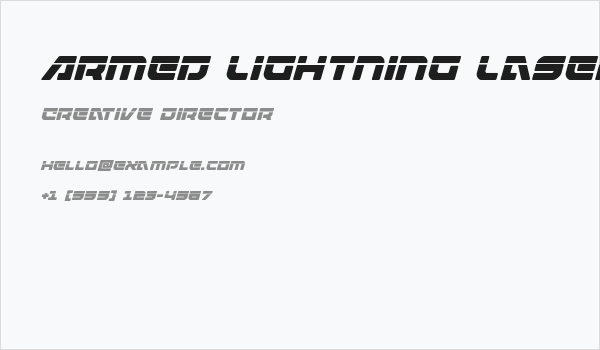 Armed Lightning Laser Italic Business Card
