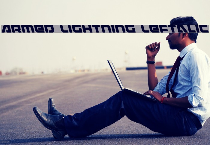 Armed Lightning Leftalic Font examples