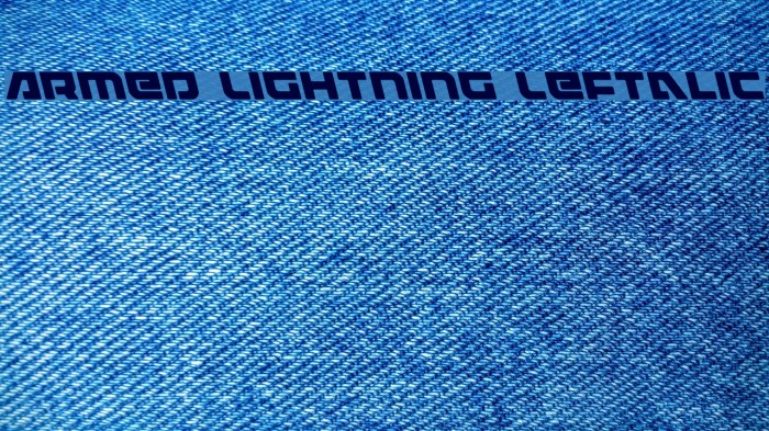 Armed Lightning Leftalic Font examples