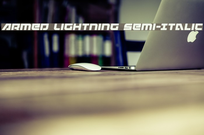 Armed Lightning Semi-Italic Font examples