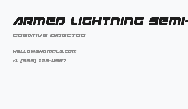 Armed Lightning Semi-Italic Business Card