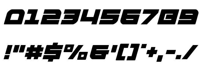 Armed Lightning Squared Italic Font OTHER CHARS