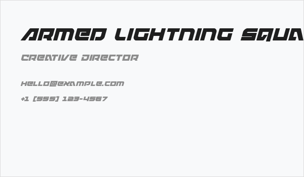 Armed Lightning Squared Italic Business Card
