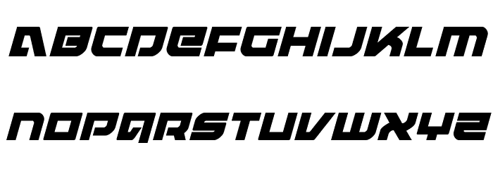 Armed Lightning Squared Italic Font LOWERCASE