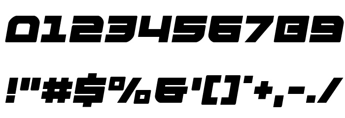Armed Lightning Squared Semi-Italic Font OTHER CHARS