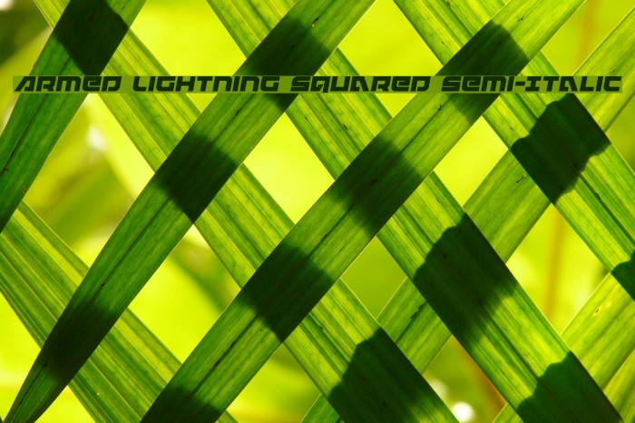 Armed Lightning Squared Semi-Italic Font examples