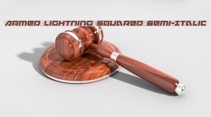 Armed Lightning Squared Semi-Italic Font examples