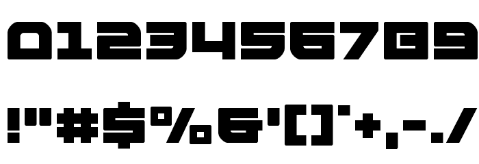 Armed Lightning Squared Font OTHER CHARS