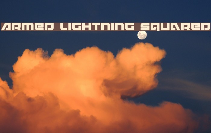 Armed Lightning Squared Font examples