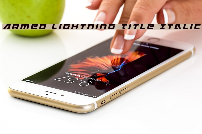 Armed Lightning Title Italic Font examples