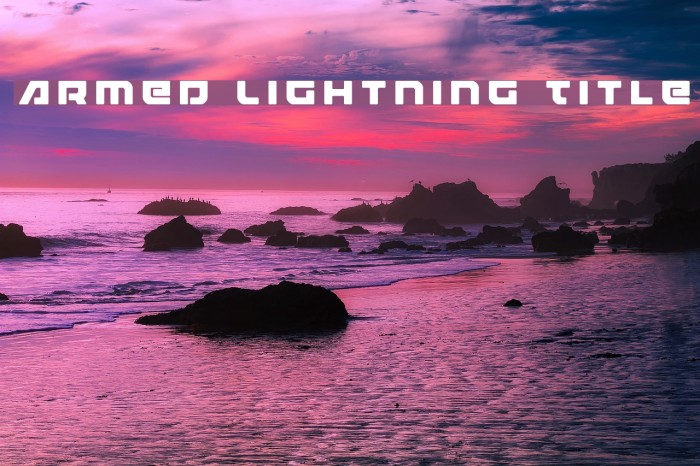Armed Lightning Title Font examples