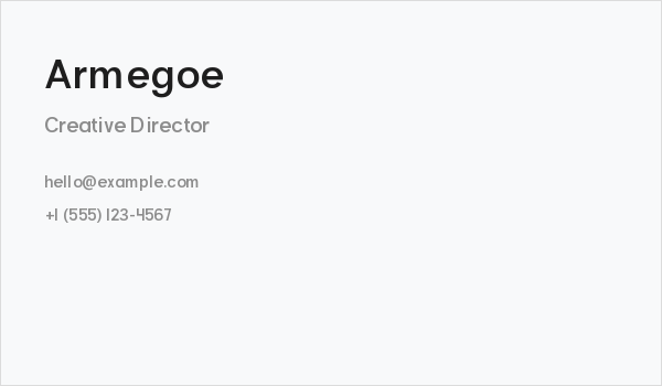 Armegoe Business Card