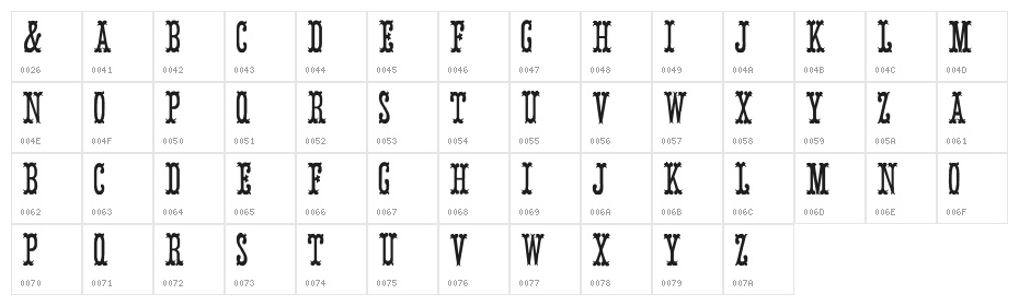ArmenianCircus Character Map