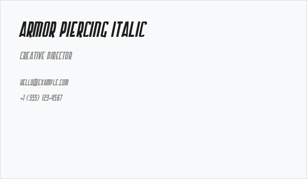 Armor Piercing Italic Business Card