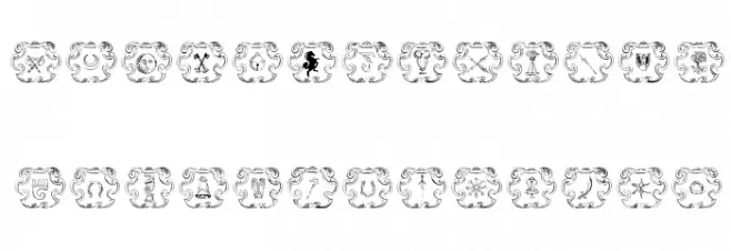 Armorial Schriftart Kleinbuchstaben