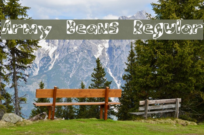 Army Beans Regular Font examples