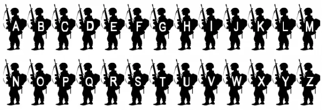 Army Boy Schriftart Groß