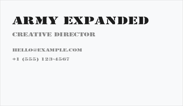 Army Expanded Business Card