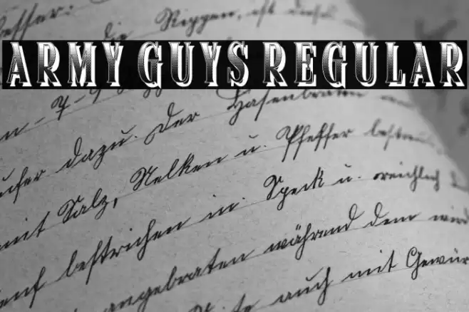 Army Guys Regular Font examples