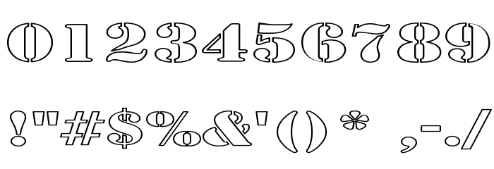 Army Hollow Expanded Font OTHER CHARS