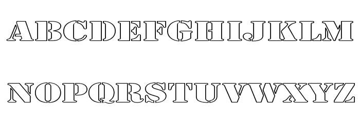 Army Hollow Expanded Font LOWERCASE