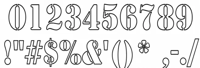 Army Hollow Thin Font OTHER CHARS