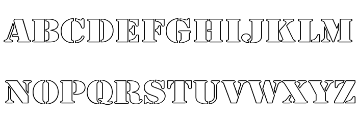 Army Hollow Wide Schriftart Kleinbuchstaben