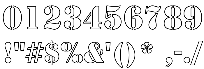 Army Hollow Font OTHER CHARS