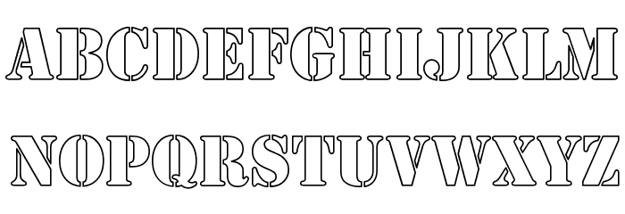 Army Hollow Font LOWERCASE