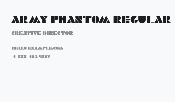 Army Phantom Regular Business Card
