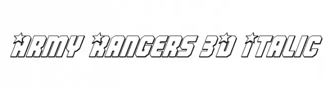 Army Rangers 3D Italic  Fuentes Gratis Descargar